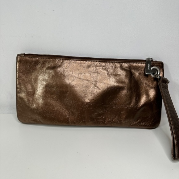 Hobo International Metalic Brow Lauren Clutch Wallet Grommets Rhinestone Accents - Picture 6 of 8